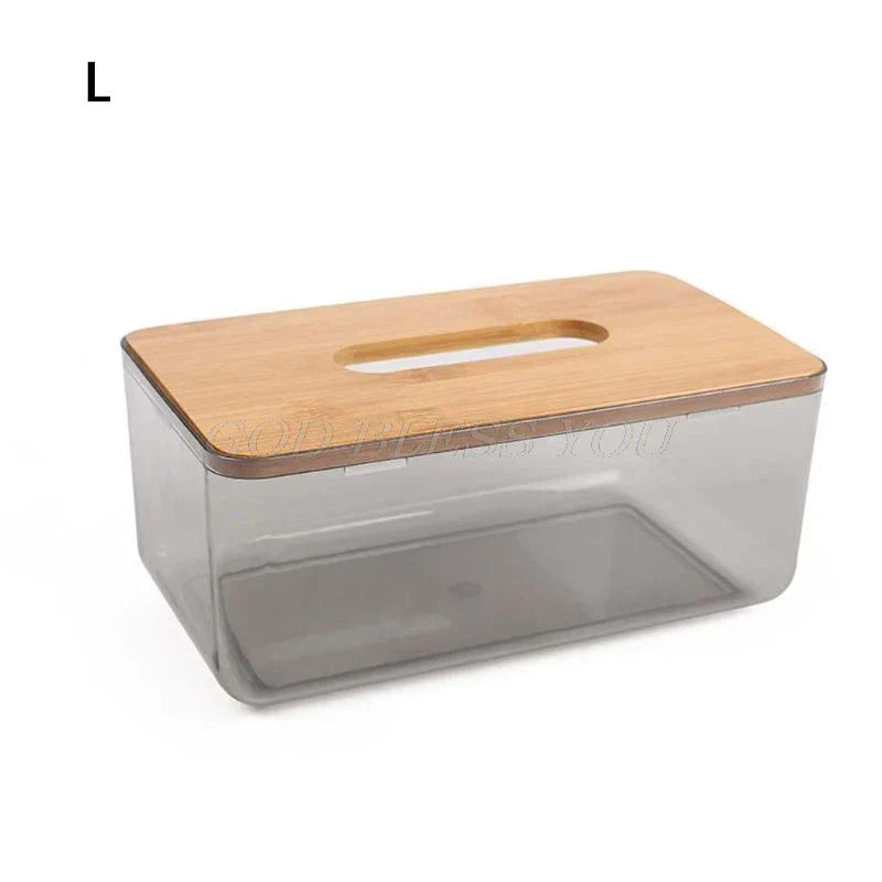 Wooden Cover Tissue Box – Bamboo & Plastic Holder🌿🌿