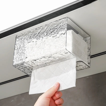 ❄️Bathroom Tissue Holder –✨ Wall-Mounted Acrylic Glacier Style